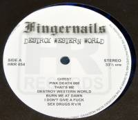 FINGERNAILS - DESTROY WESTERN WORLD (BLUE/BLACK SPLATTER vinyl LP)